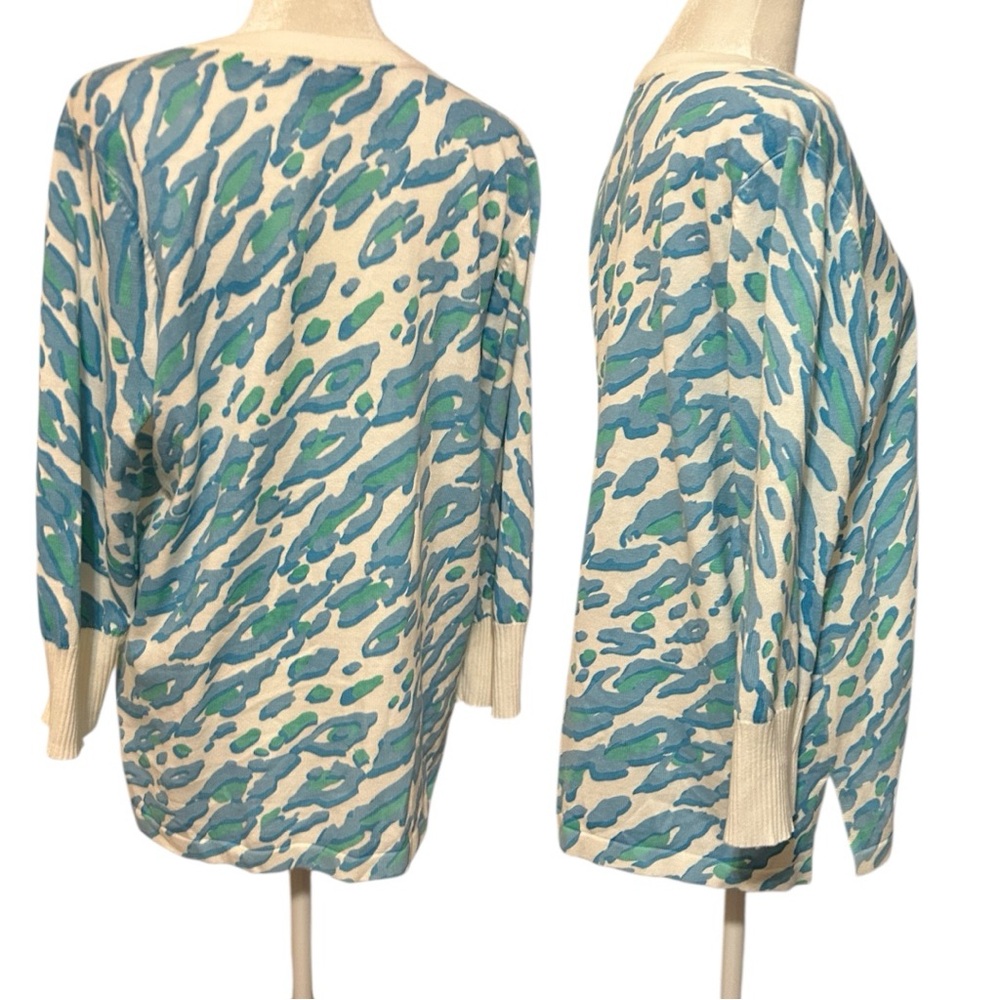 Bob Mackie Wearable Art Abstract Print Cardigan S… - image 4